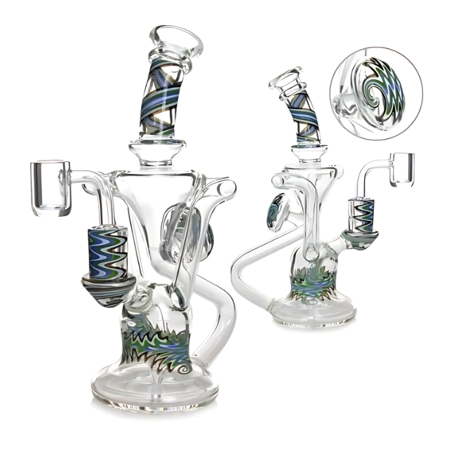 7.8 Inches Recycler Dab Rig With Insert Perc & American Northstar Glass Rod (PHX652)