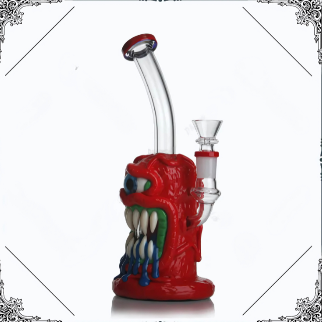 3D Hand Painting Honeycomb Perc Smoking Glass Water Pipe (HD185)