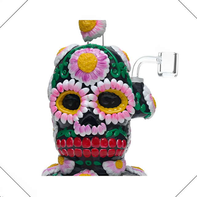 9.8 Inches 8 Arms Tree Perc | Glass Smoking Water Pipe with Quartz Banger 3D Hand Painting - HD283