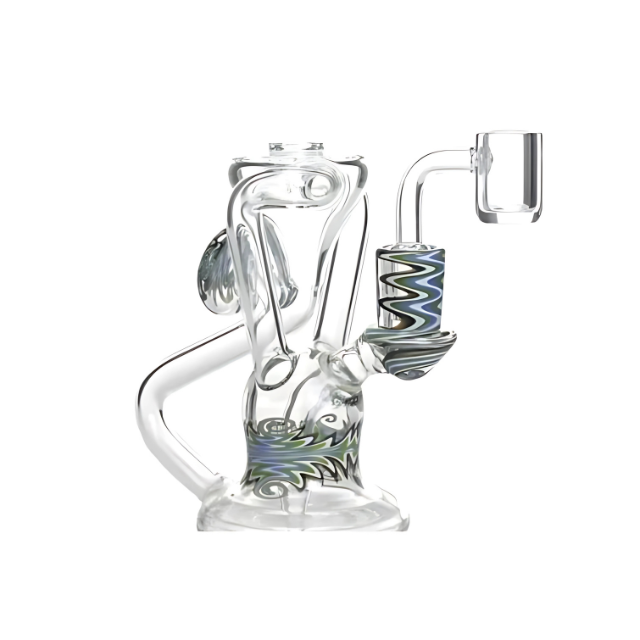 7.8 Inches Recycler Dab Rig With Insert Perc & American Northstar Glass Rod (PHX652)