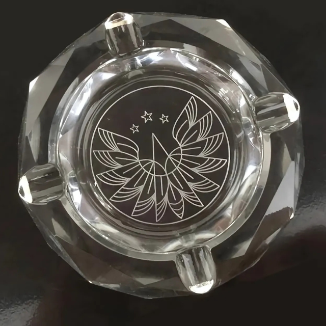 Octagonal Glass Ashtray 4 Inches(PHX702)
