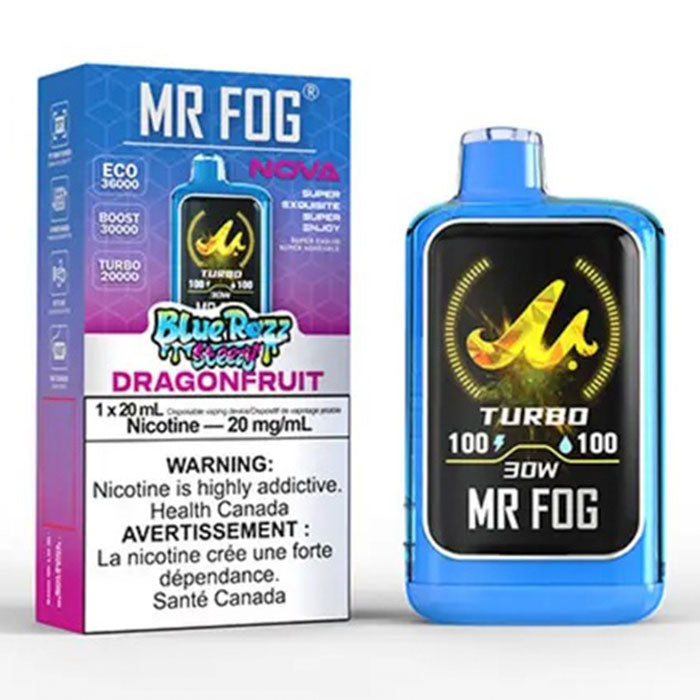 Blue Razz Steezy Dragon Fruit Mr Fog Nova Upto 36000 Puffs Disposable Vape