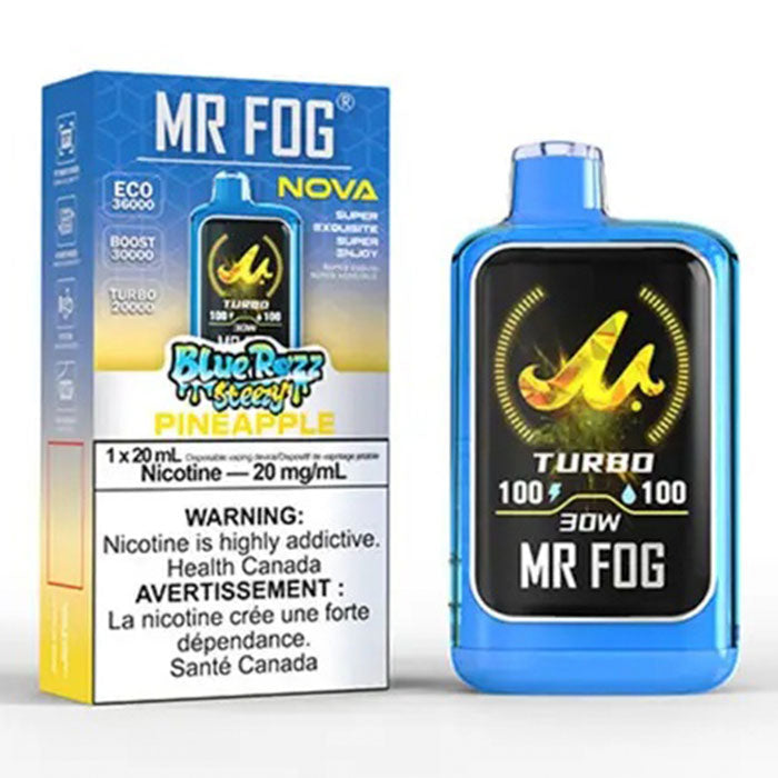 Blue Razz Steezy Pineapple Mr Fog Nova Upto 36000 Puffs Disposable Vape