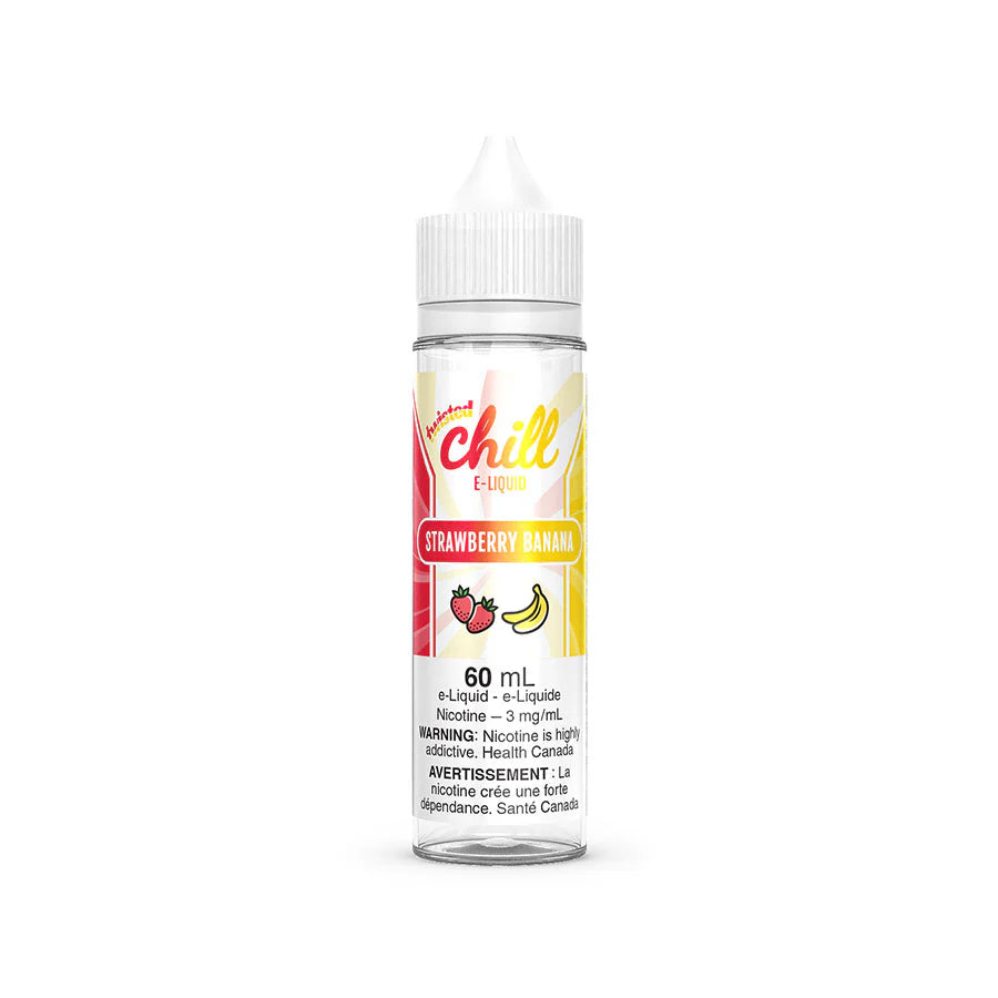 Chill Twisted 60 ml Vape E JUICE-STRAWBERRY BANANA Freebase