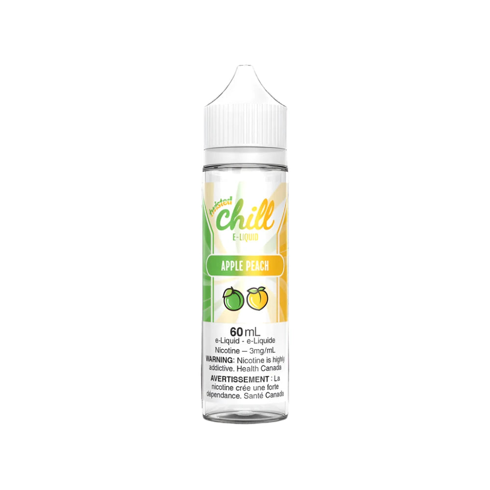 Chill Twisted 60 ml Vape E JUICE-APPLE PEACH Freebase