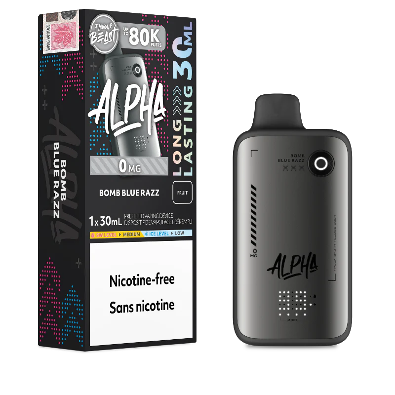 Bomb Blue Razz - Flavour Beast Alpha 80K Disposable Vape - Zero Nicotine ( Nicotine free Vape )