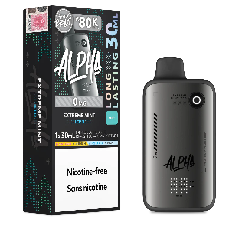 Extreme Mint Iced - Flavour Beast Alpha 80K Disposable Vape Zero Nicotine ( Nicotine free Vape )