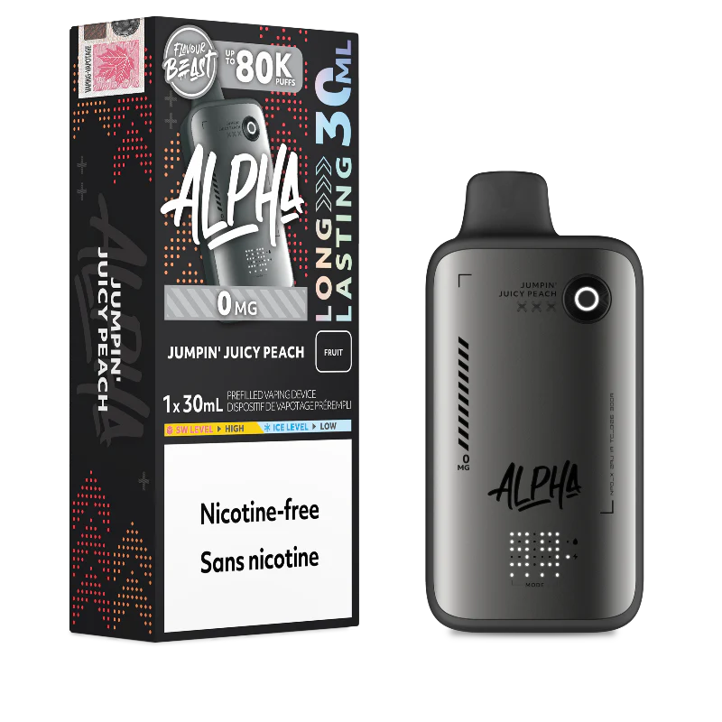 Jumpin' Juicy Peach - Flavour Beast Alpha 80K Disposable Vape Zero Nicotine ( Nicotine free Vape )