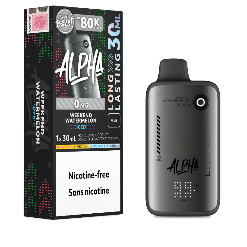 Weekend Watermelon Iced - Flavour Beast Alpha 80K Disposable Vape Zero Nicotine ( Nicotine free Vape )