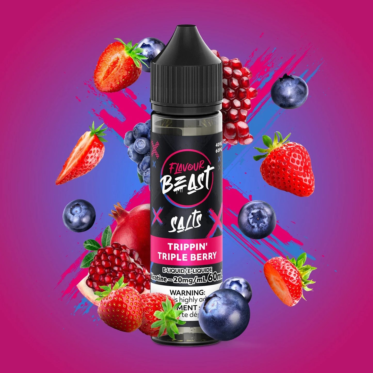 Flavour Beast Trippin Triple Berry Salt 60mL vape juice d