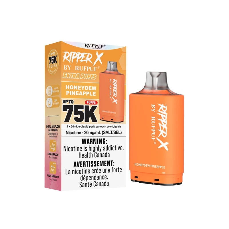 Honeydew Pineapple - Ripper X 75k Disposable Pod - (Without Battery)
