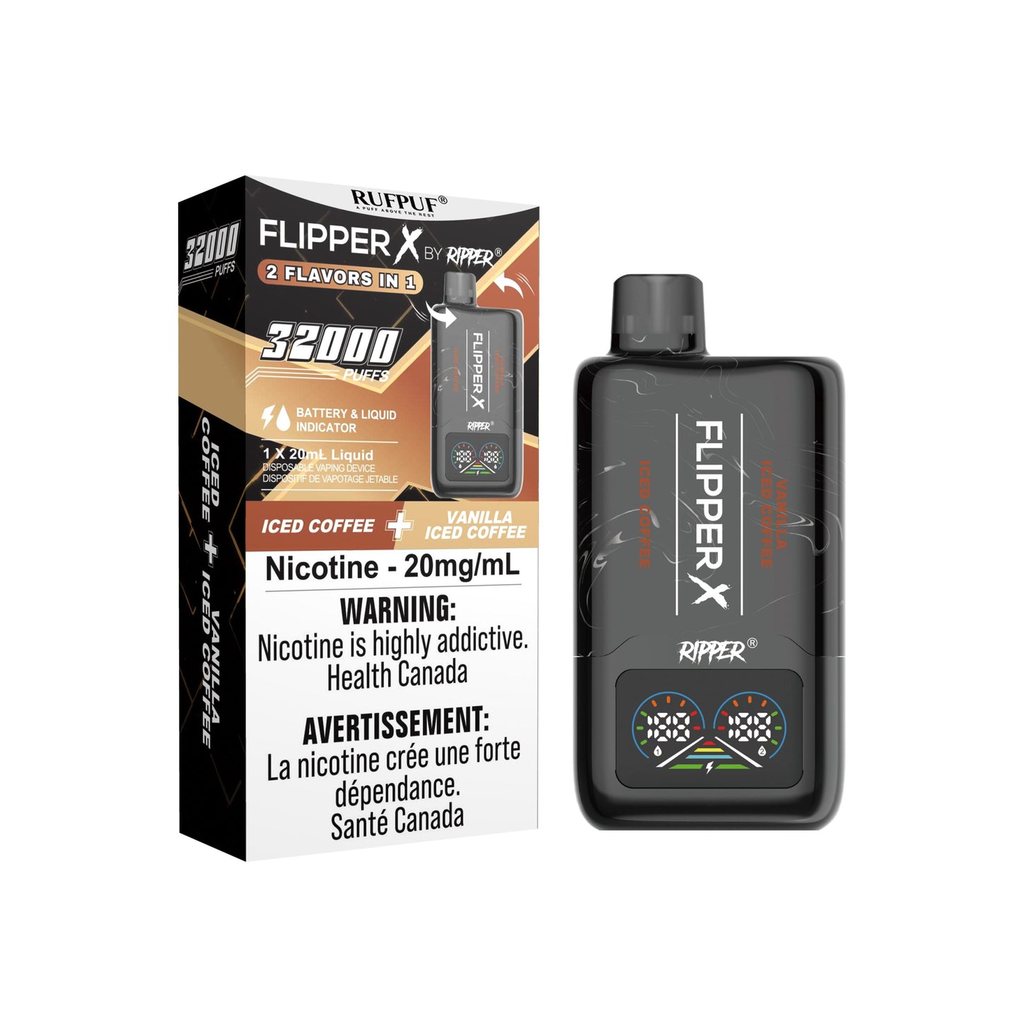 Flipper X 32K DISPOSABLE VAPE-ICED COFFEE-VANILLA ICED COFFEE