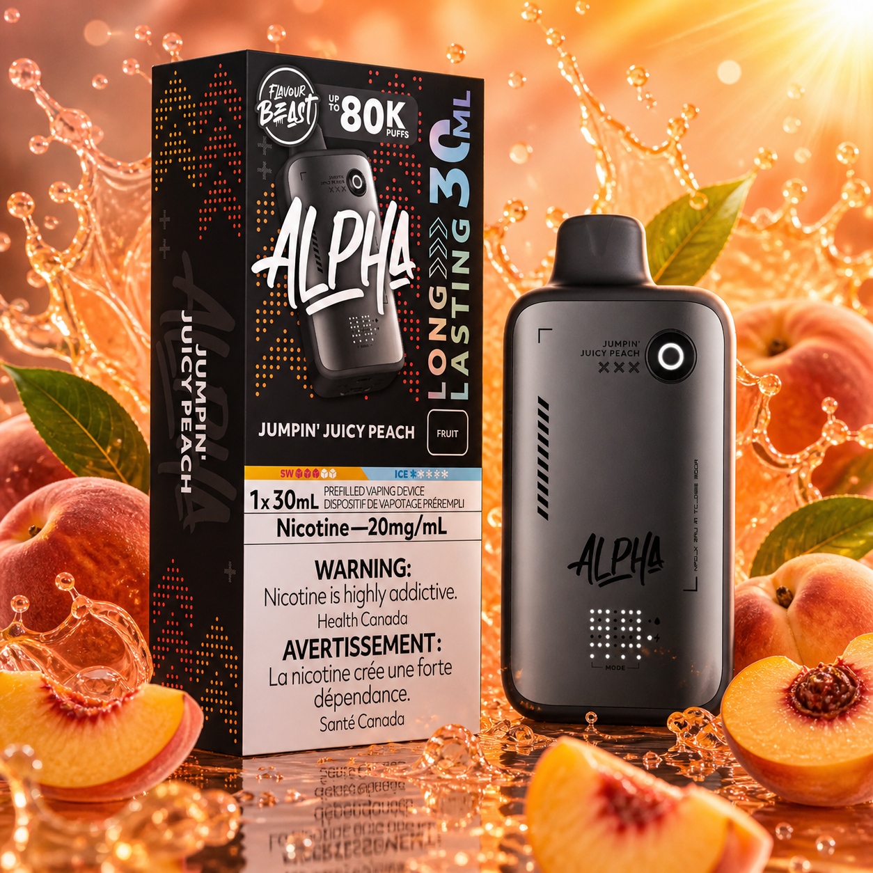 Flavour Beast Alpha 80K Jumpin Juicy Peach Disposable Vape