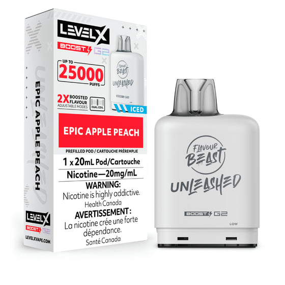 Level X Boost G2 25000 Puffs Pod- Epic Apple Peach 20MG (without battery)