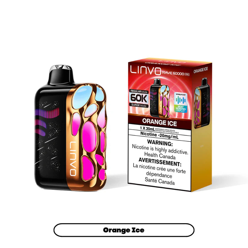 Linvo Rave 60000 Pro disposable vape - Orange Ice