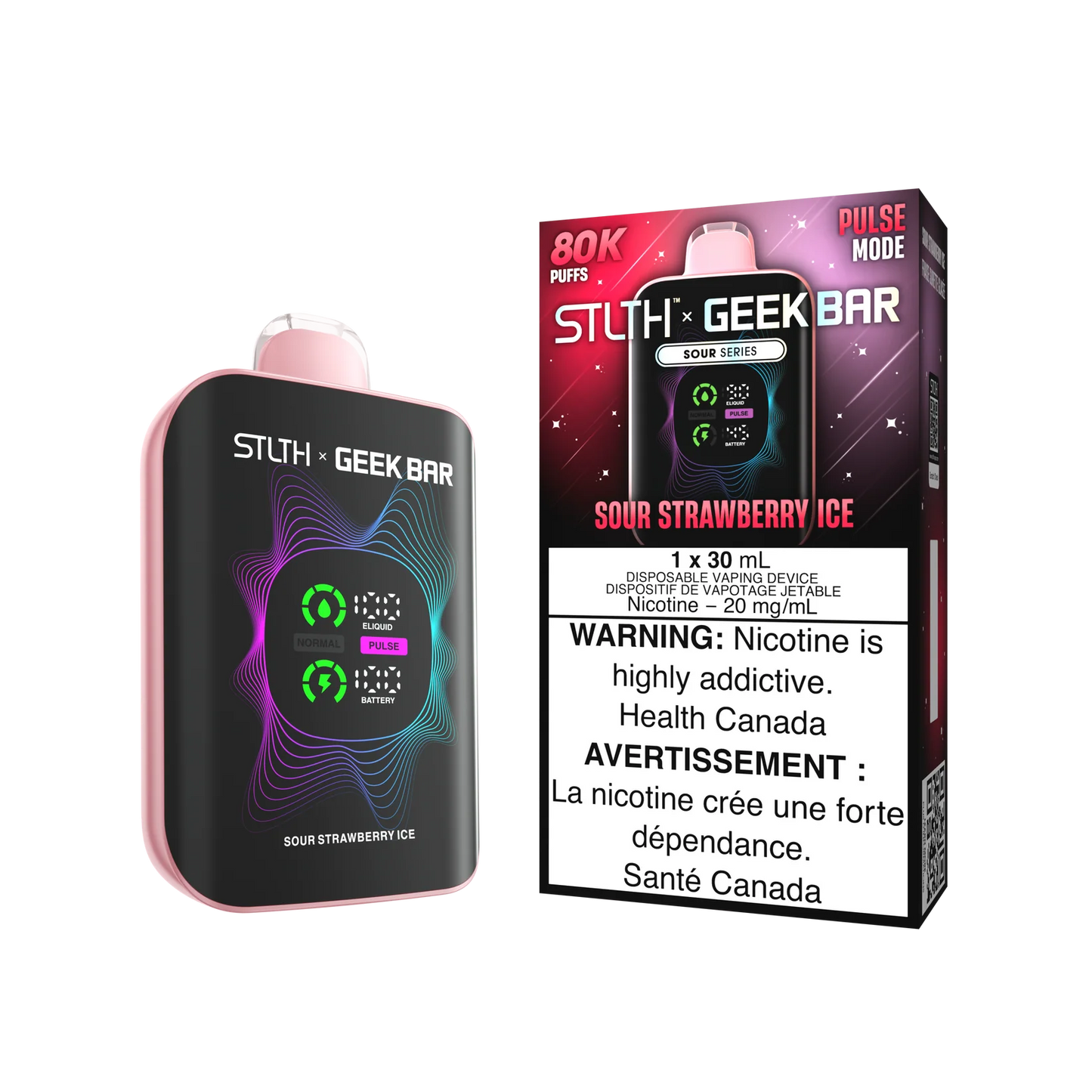 Sour Strawberry Ice - STLTH X GEEK BAR 80k DISPOSABLE