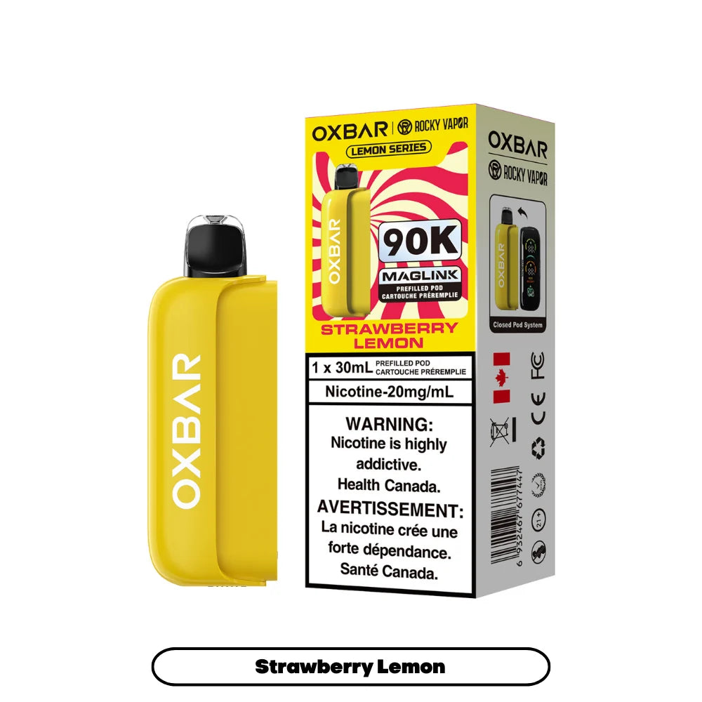 Strawberry Lemon - OXBAR MagLink 90K Prefilled Pod by Rocky Vapor.