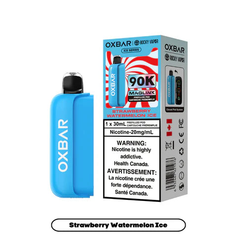 Strawberry Watermelon Ice - Rocky Vapor Oxbar Maglink- 90k {Prefilled Pods} (Without Battery)