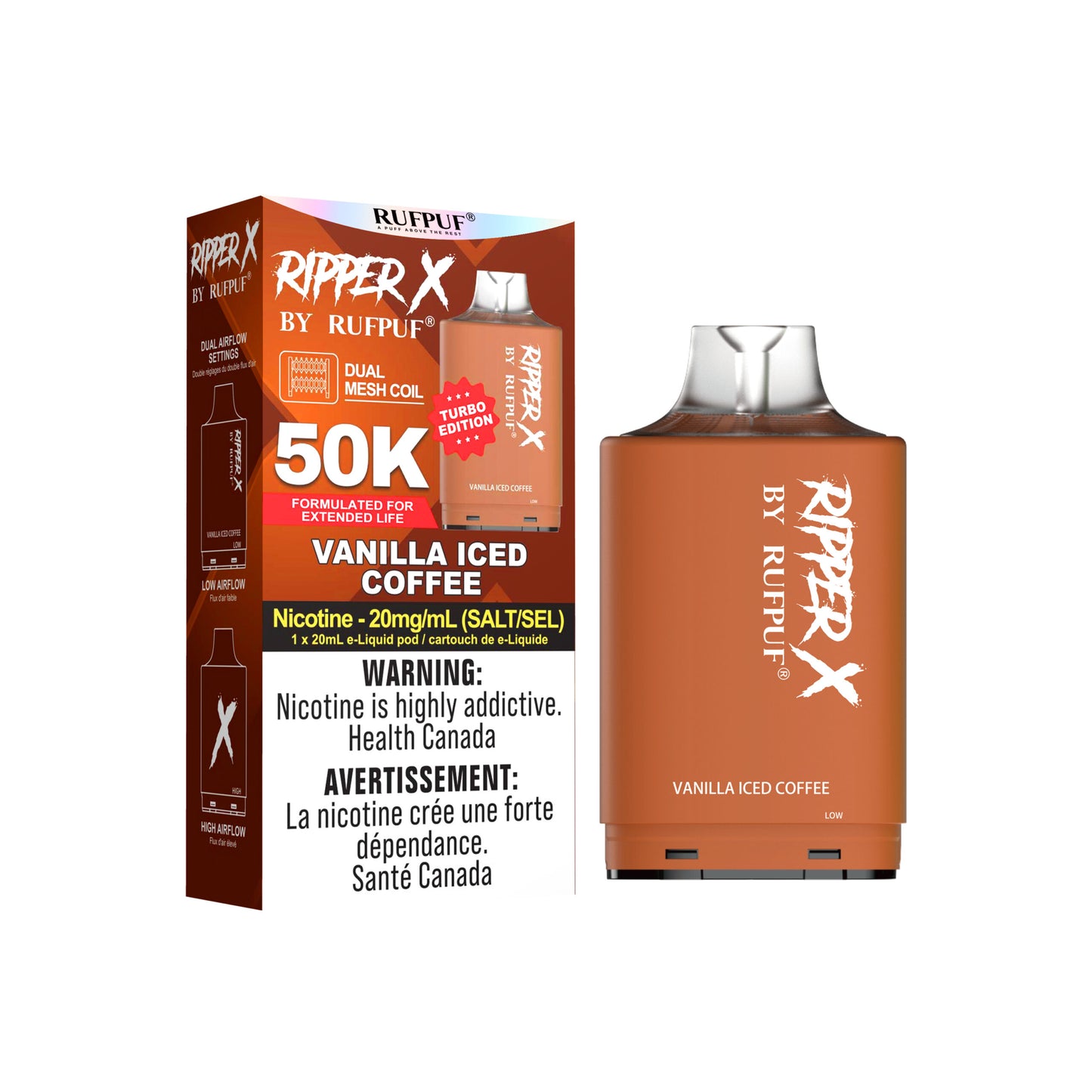Ripper x 50k Disposable Pod-Vanilla Iced Coffee (without battery)