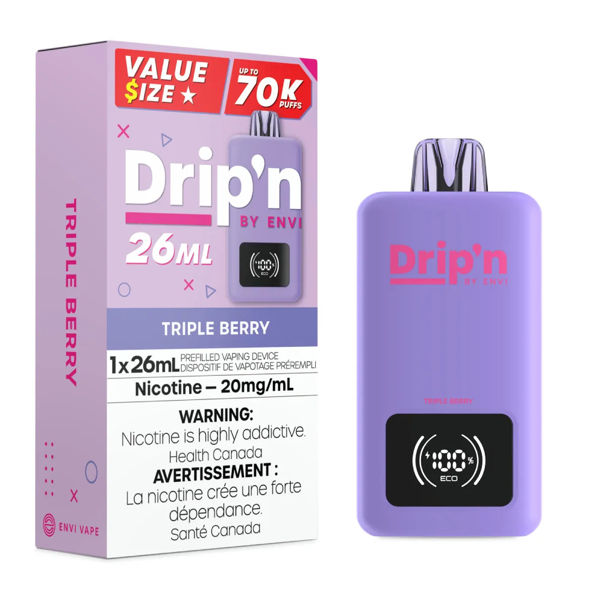 Drip'n by Envi Disposable 70k Puffs- Triple Berry