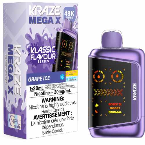 Grape Ice - Kraze Mega X 48K Disposable Vape (20mL)