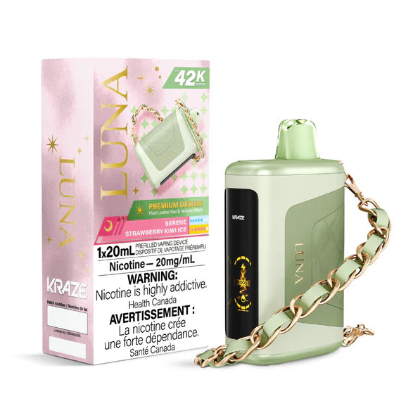 Kraze Luna 42k Disposable- Serene Strawberry Kiwi Ice – Calgary Vape  Delivery