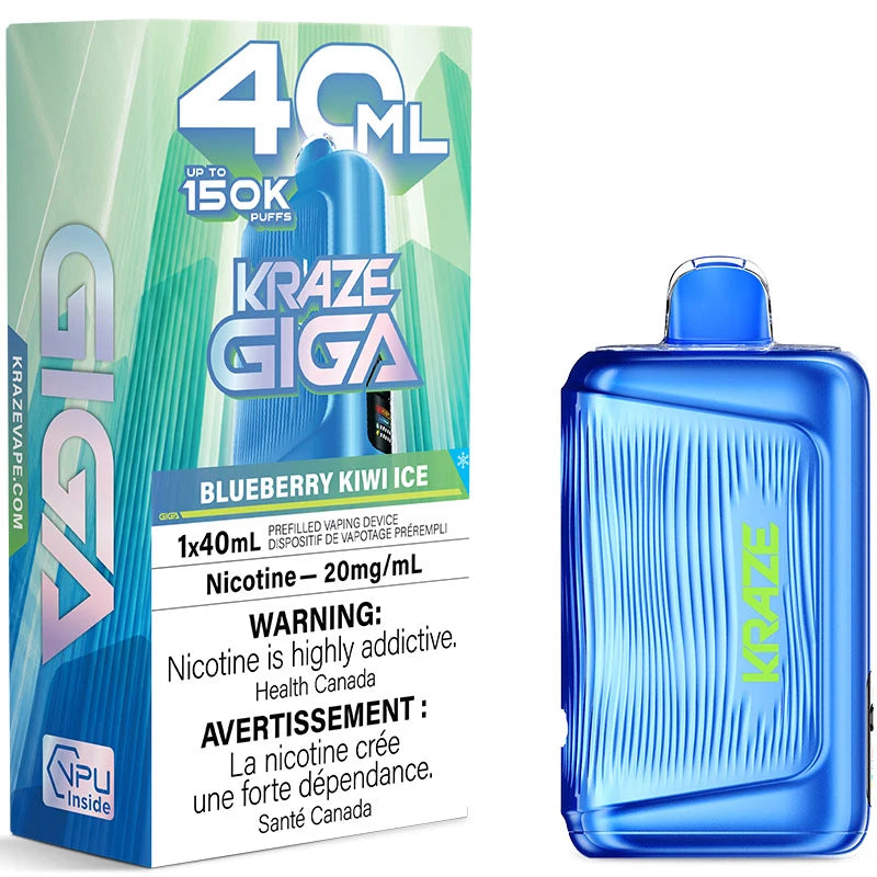 KRAZE GIGA 150K - Blueberry Kiwi Ice - Disposable Vape