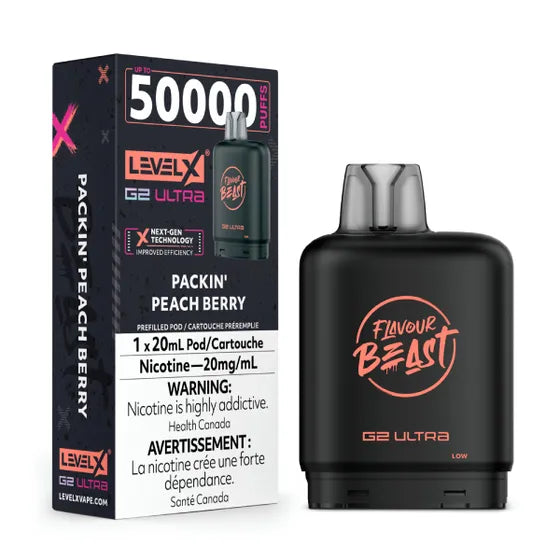 Level X Flavour Beast G2 Ultra 50k-Packin' Peach Berry