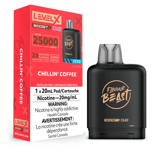 Level X Boost G2 25000 Puffs Pod-Chillin' Coffee Iced 20MG (without battery)