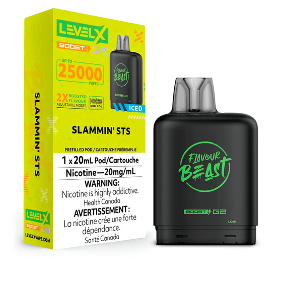 50k Level X Flavour Beast Boost Pod 20mL - Slammin' STS Iced 20MG