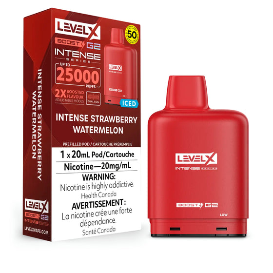 Level x boost g2 Intense series 25000 Puffs-Intense Strawberry watermelon (without battery)