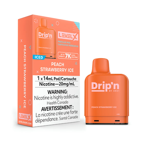 Level X Drip'n Pod 14mL - Peach Strawberry Ice 20MG (without battery)