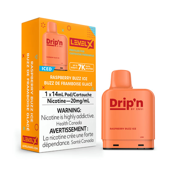 Level X Drip'n Pod 14mL - Raspberry Buzz Ice 20MG (without battery)