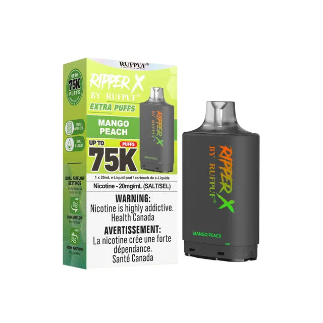 Mango Peach - Ripper X 75k Disposable Pod- (Without Battery) Calgary Vape Delivery Mango Peach - Ripper X 75k Disposable Pod- (Without Battery) Calgary Vape Delivery