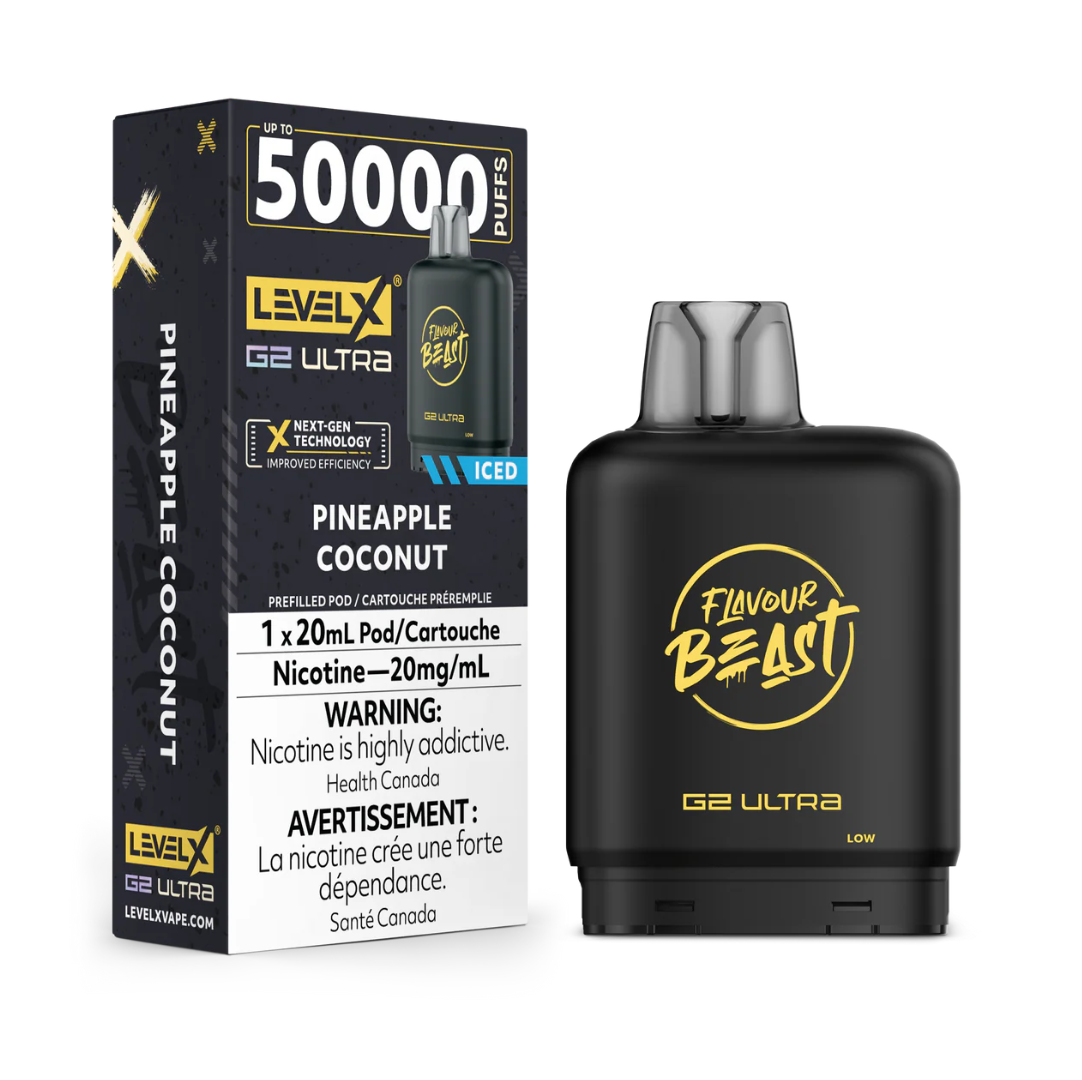 Pineapple Coconut Iced - Flavour Beast Level X G2 Ultra 50k POD ( 20ML) | Without Battery