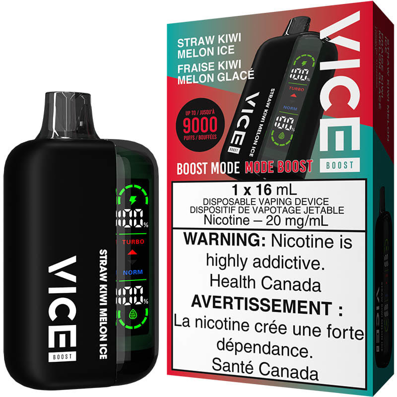 Vice Boost 9000 Puffs Vape jetable - Paille kiwi melon glace