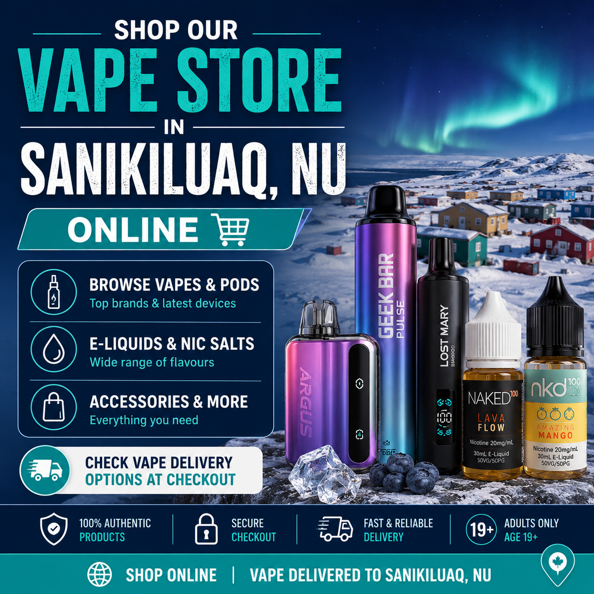 Vape Store in Sanikiluaq, NU | Online Vape Shop & Delivery