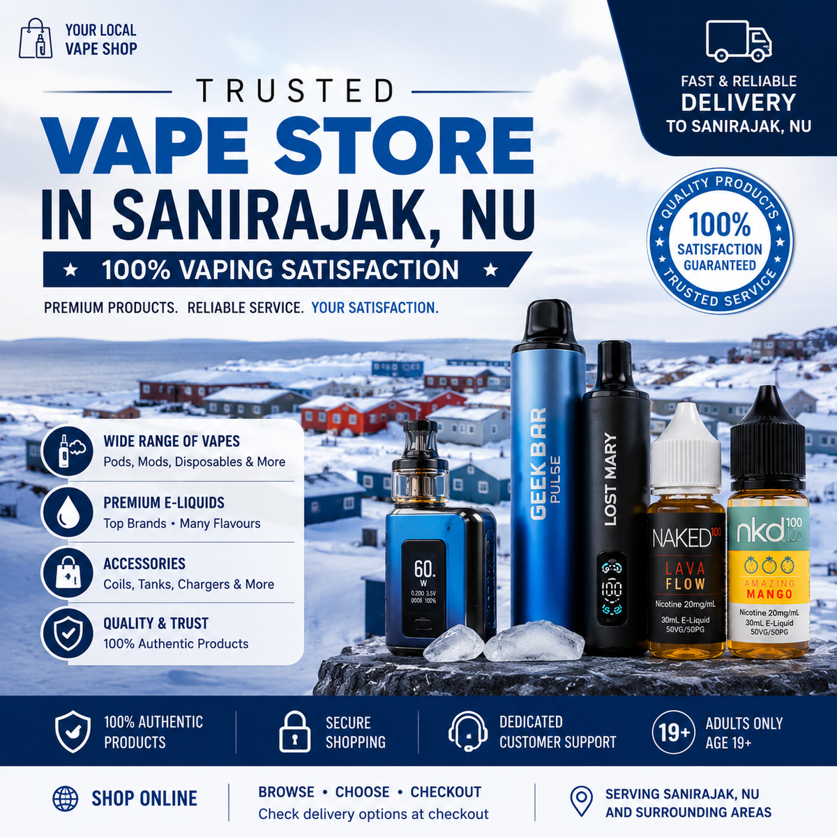 Trusted Vape Store in Sanirajak, NU | 100% Vaping Satisfaction