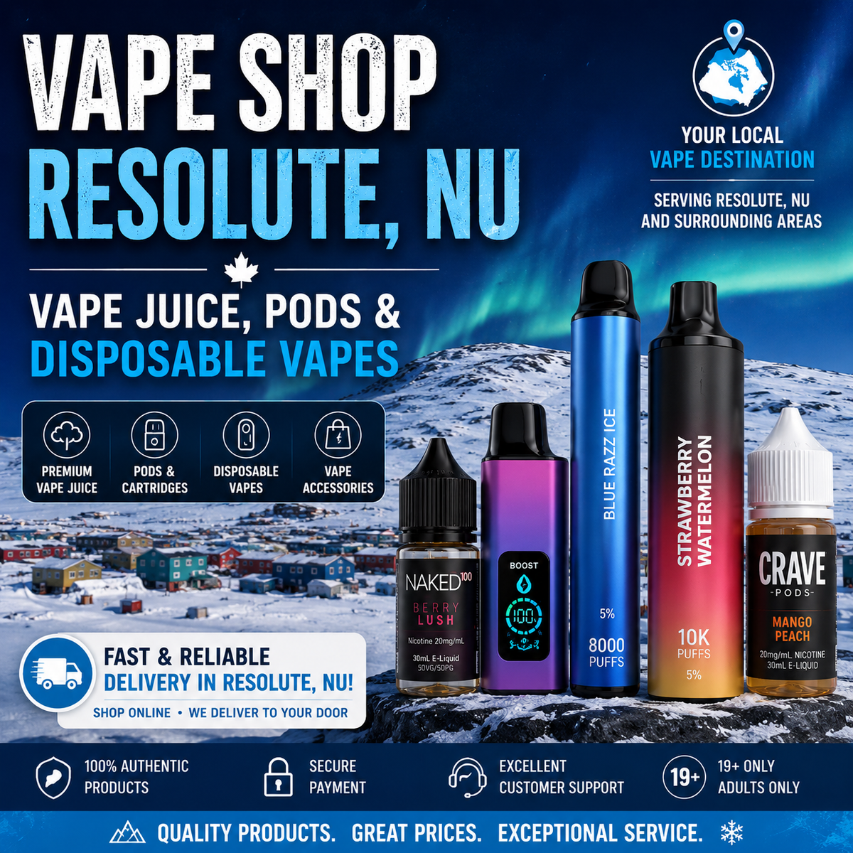 Vape Shop Resolute, NU | Vape Juice, Pods & Disposable Vapes