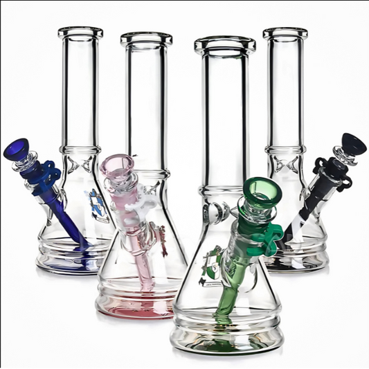 10 Inch Strong Straight Beaker Bong-Black (PHX722)