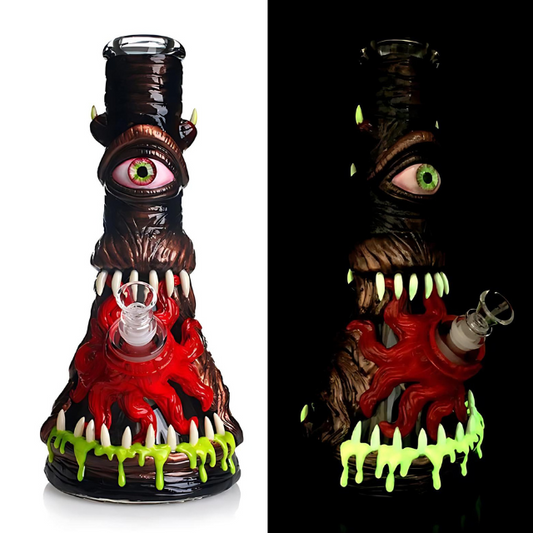 12.5 inches 3-D Hand Painting Monster Glow Bong(HD346)