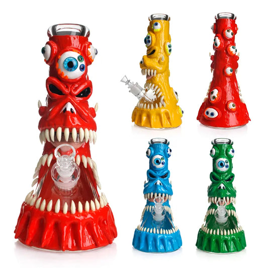 3D Painting Bong monster Glass Bong 7mm Thick 12.5 tall (HD348)