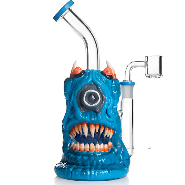 10 inches 3D Evil Eyes Painted Perc Bong (HD324)