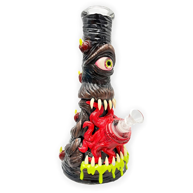 12.5 inches 3-D Hand Painting Monster Glow Bong(HD346)