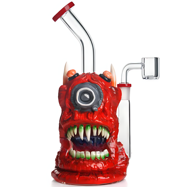 10 inches 3D Evil Eyes Painted Perc Bong (HD324)