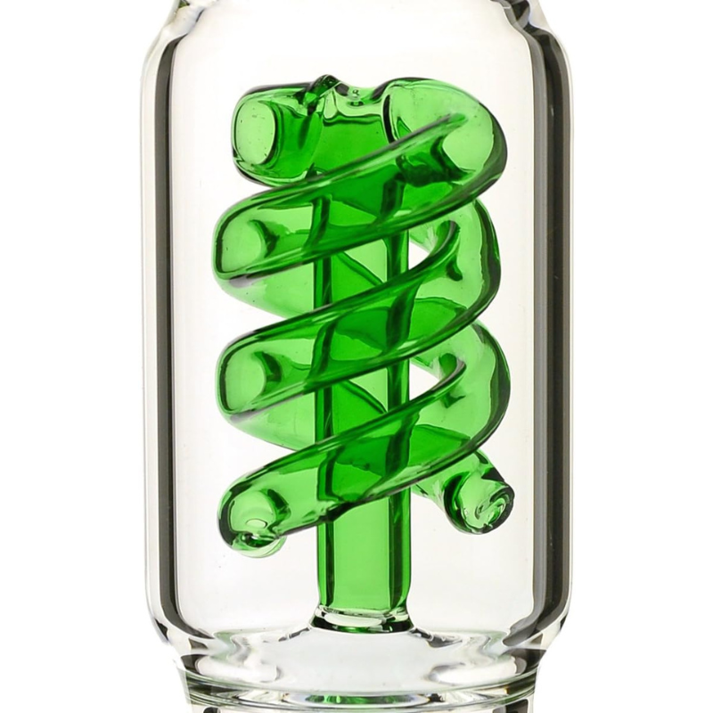 15 inch Straight Tube Glass Bong with Spiral Percolator / Coil Perc [Grace 7]