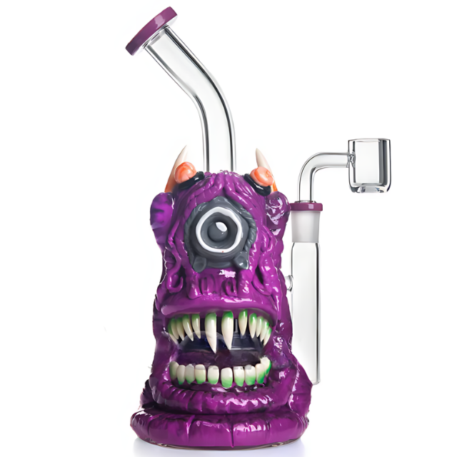 10 inches 3D Evil Eyes Painted Perc Bong (HD324)