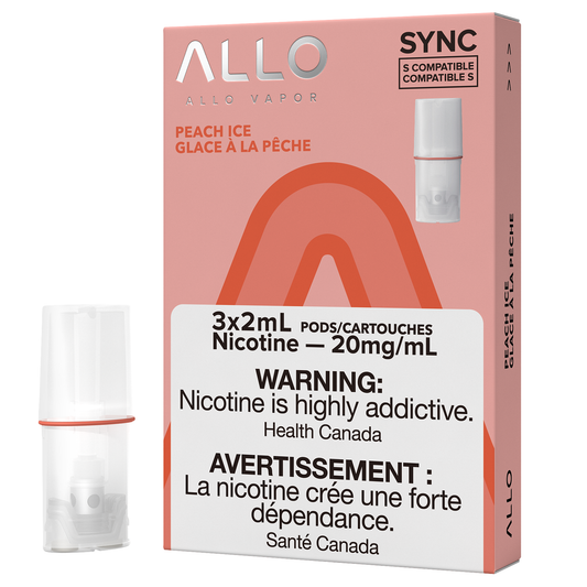 Buy ALLO SYNC POD PACK - PEACH ICE Vape Deals Online in Calgary