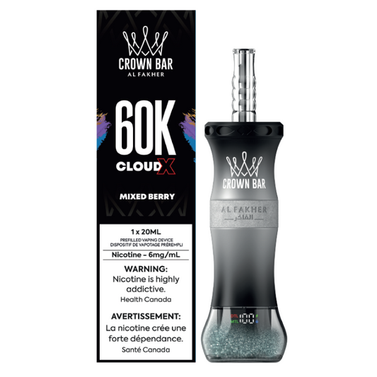 Crown Bar Mixed Berry vape,Al Fakher 60K disposable vape