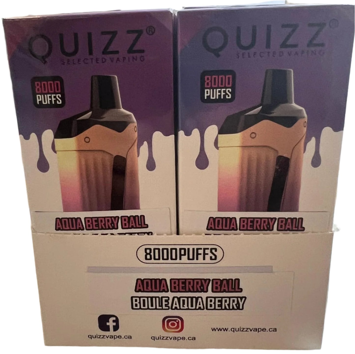 Quizz 8000 Puffs – Disposable Vape Aqua berry ball